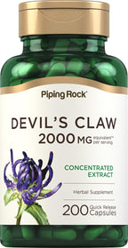 Piping Rock Devils Claw | 200 Capsules | Herbal Supplement | Concentrated Extract | Non-GMO, Gluten Free
