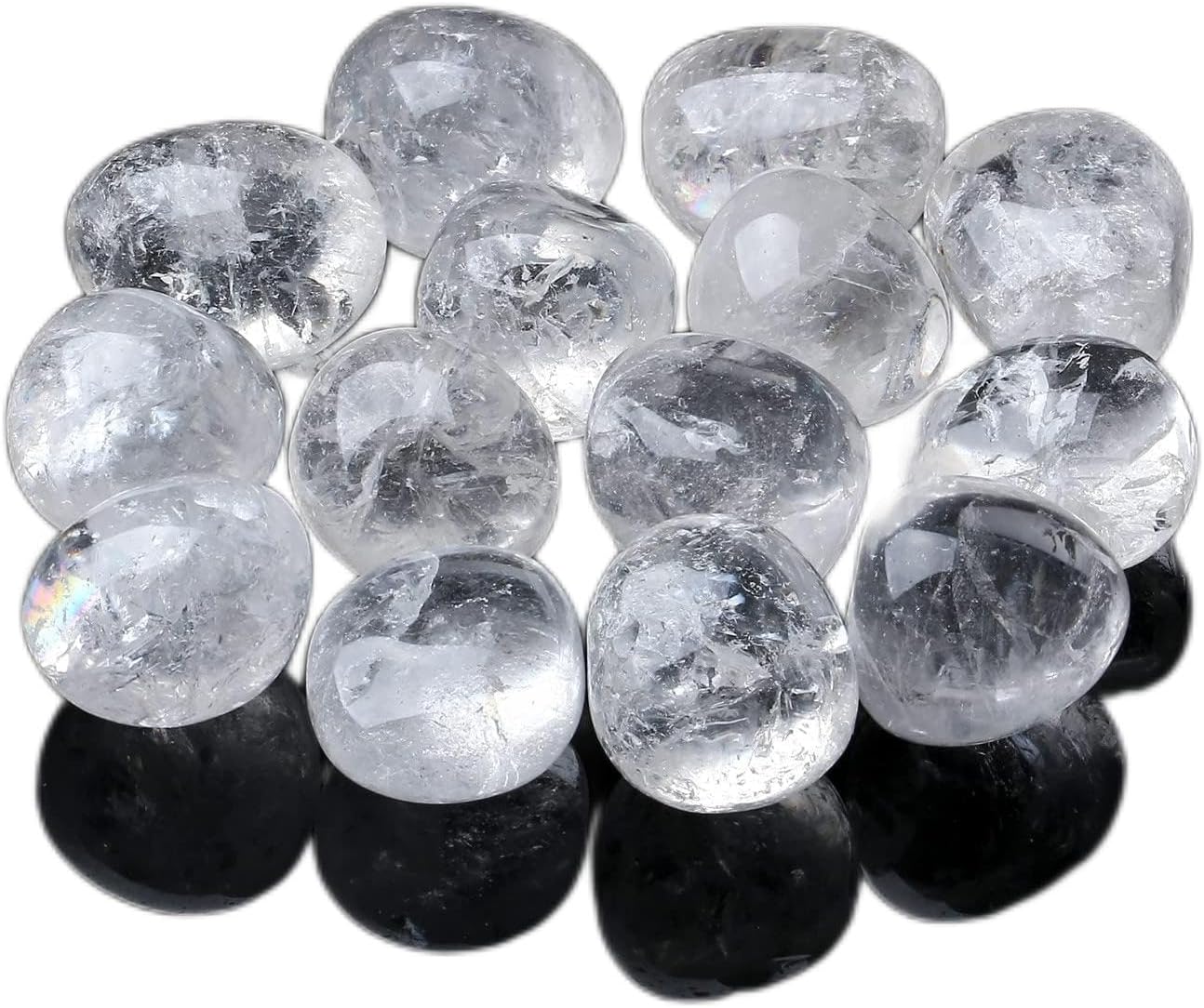 MAIBAOTA Clear Quartz Crystals Natural Healing Crystals Bulk Polished Tumbled Crystals Stones Rocks Energy Balance Crystal Gemstones Vase Filler Decorative Stones Reiki Witch Quartz Crstal