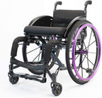 Sports and Leisure Wheelchairs for Adults,Sports Light Transport Mobile Wheelchair,Self-propelled Aluminum Alloy Portable Manual Wheel Chair,Adjustable Footrest and Seat Height(Purple)
