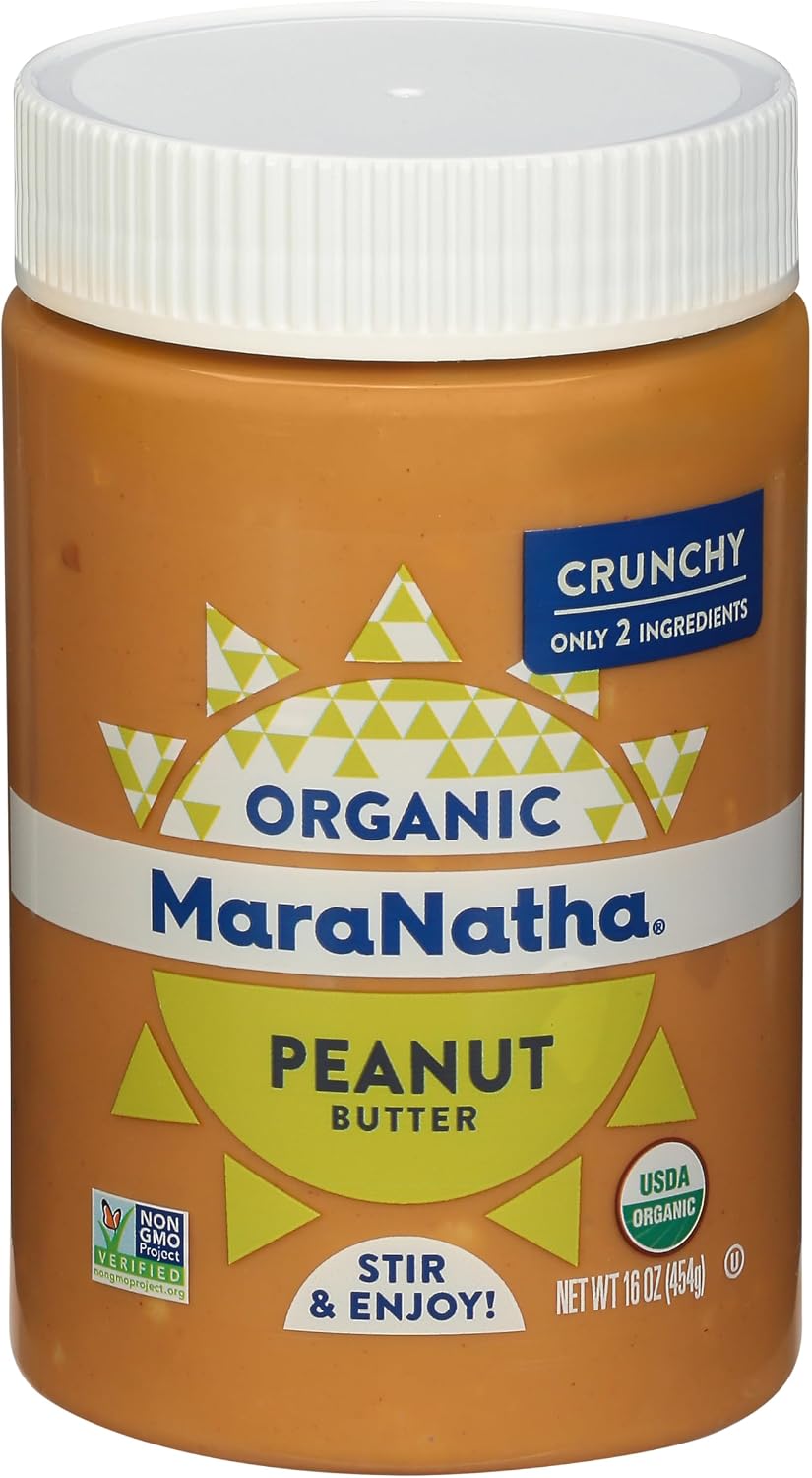 MaraNatha Organic Crunchy Peanut Butter, 16 Ounce Jar