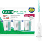 GUM Soft-Picks Original, Easy to Use Dental Picks for Teeth Cleaning and Gum Health, Disposable Interdental Brushes with Convenient Carry Case, Dentist Recommended Dental Picks, 270 Count