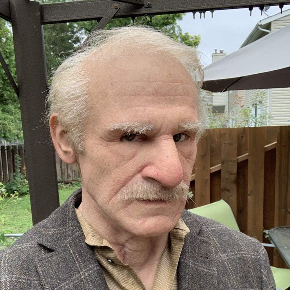 Realistic Old Man Mask Halloween Mask Scary Latex Old Man Grandpa Mask Halloween Wrinkle Face Mask