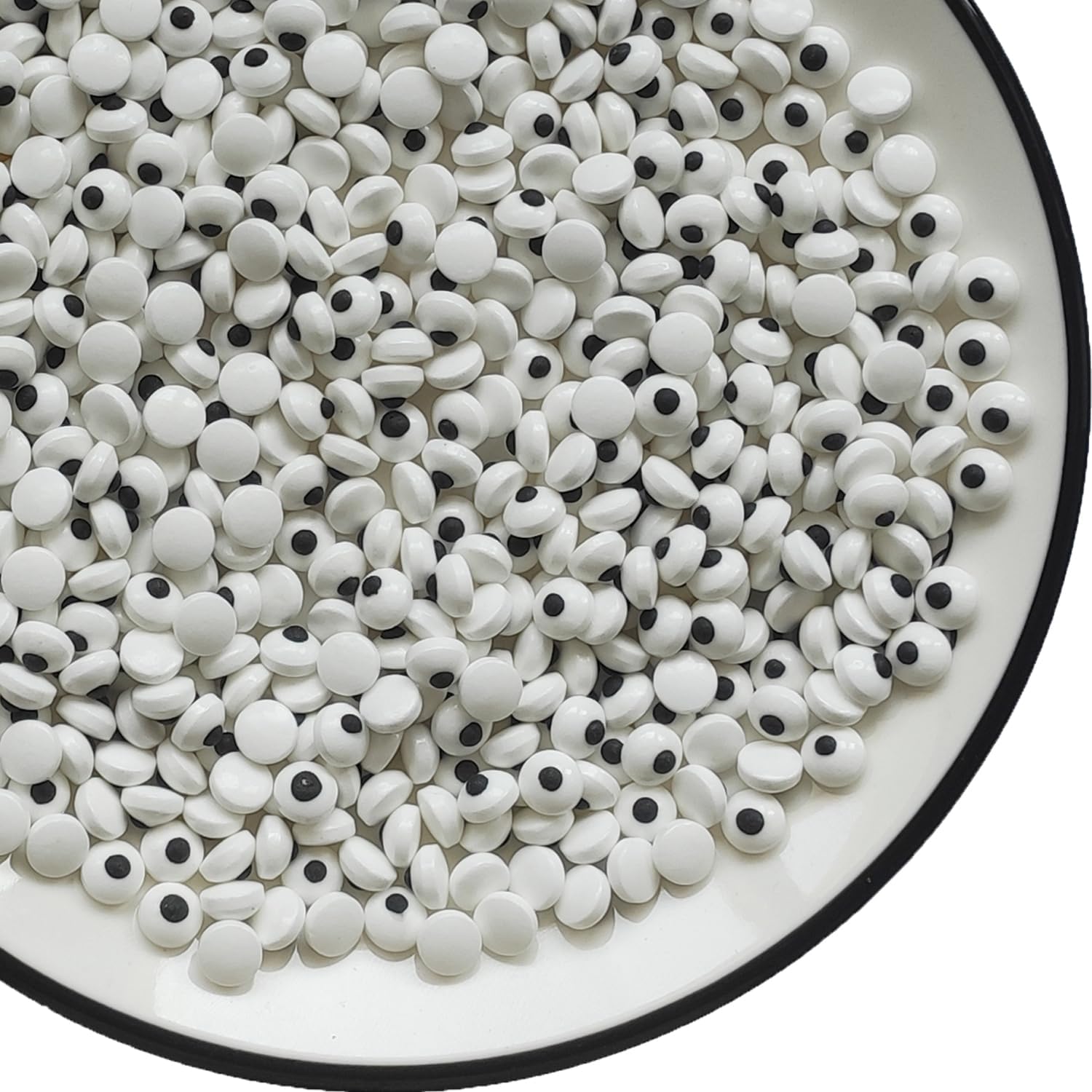 Edible 7mm/0.28in Mini Candy Eyes Halloween Sprinkles Cake Cupcake Toppers Cookie Decorations Dessert Sprinkle Eyeballs Sugar Sprinkles Googly Eye for Christmas Daily Cake Decorating(530)