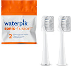 Waterpik Genuine Full Size Replacement Brush Heads With Covers for Sonic-Fusion Flossing Toothbrush SFFB-2EW, 2 Count White