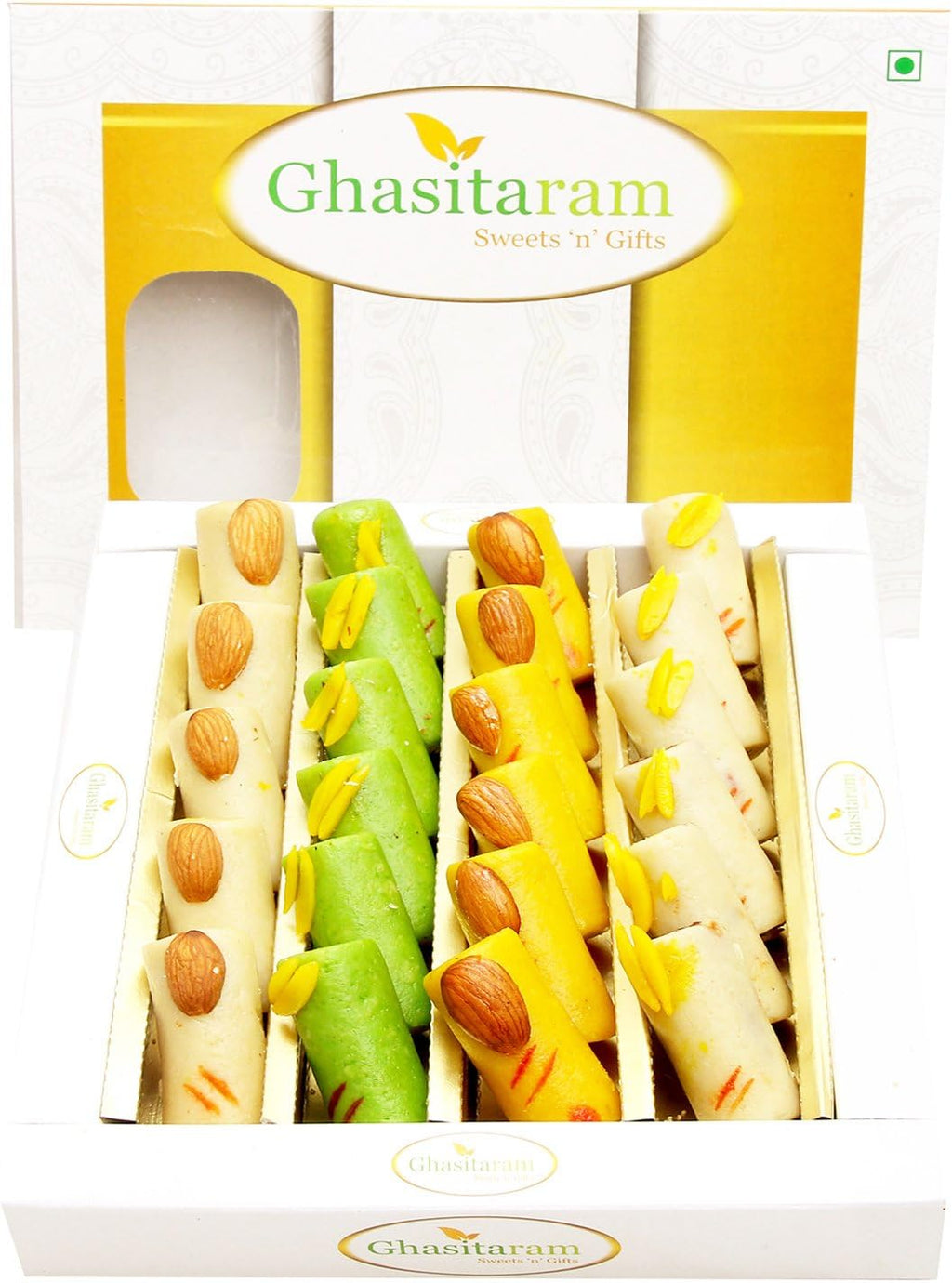 Ghasitaram Gifts Diwali Gifts Sugarfree Sweets - Assorted Rolls Box 800 GMS