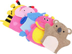 Kids Bath Mitts, 5 Pcs Cute Animal Washcloths Gloves, Bath Sponge Body Washcloth Mitt for Boys Girls Children Hand Bathing Shower