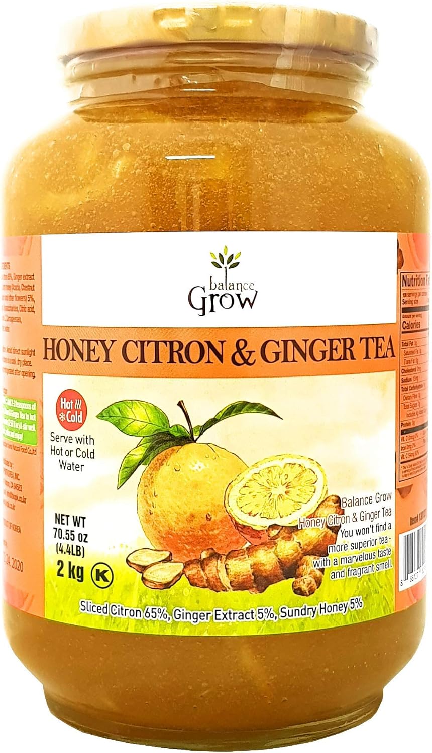 Balance Grow Honey Citron and Ginger Tea 70.55oz (4.4 lbs/2KG) pack of 1