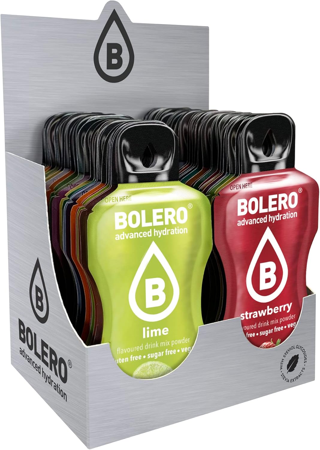 BOLERO Sugar-Free Drink Mix - 64 Variety Fruit Flavored Packets | 64 Travel Ready Hydration Sachets | Zero Sugar, Low Calorie, Gluten-Free, Keto Friendly