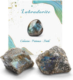 GolbalJew Labradorite Natural Raw Crystals 2PCS Healing Crystal Stones 1.2-2.0” Reiki Healing Gemstones for Meditation Chakra Balance Home Decor