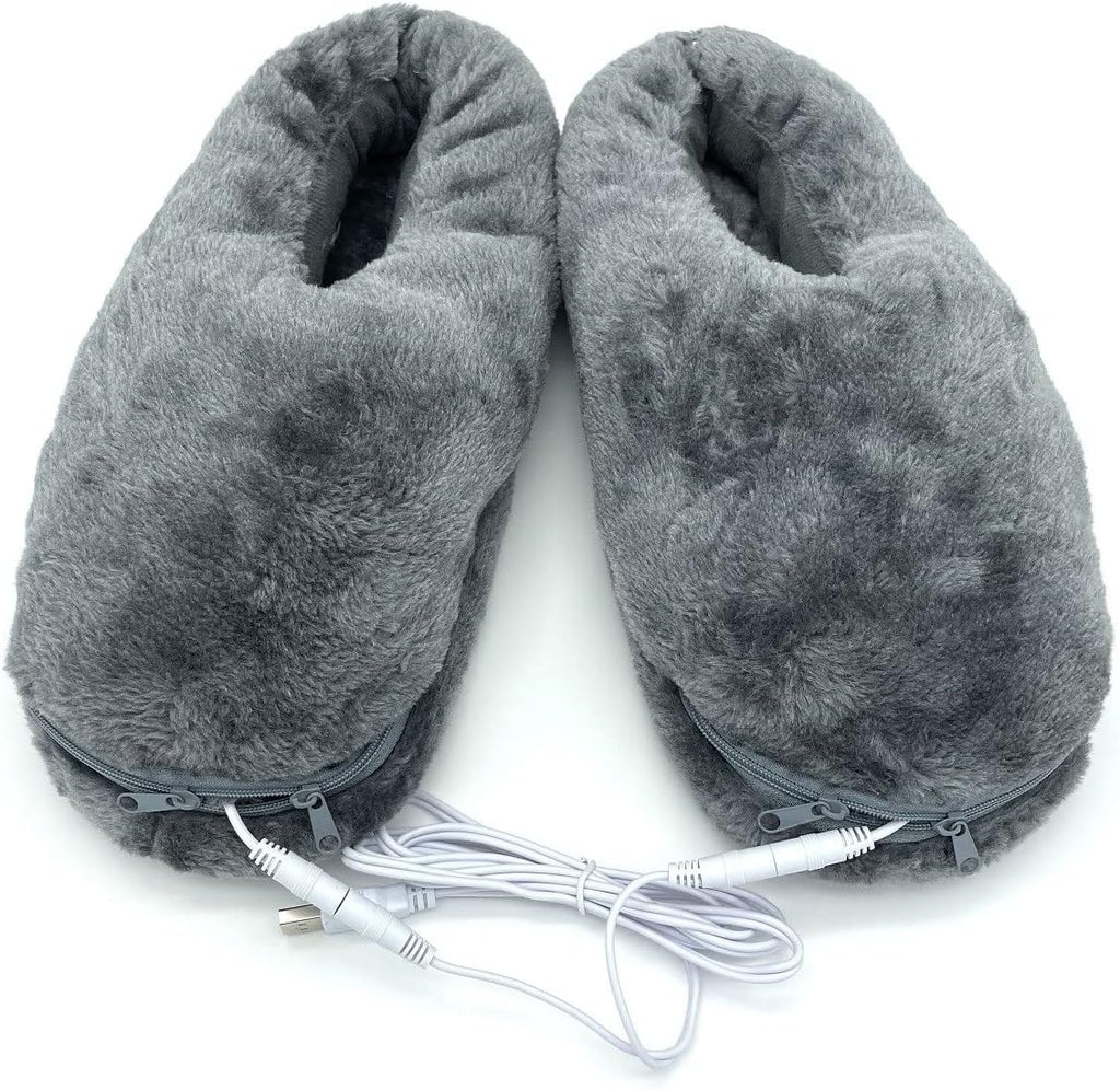 USB Heated Shoe Electric Heating Slippers Foot Heaters - Can Unpick and Wash