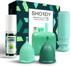 SHORDY Menstrual Cups Set with Applicator & Lube – Reusable Period Cups (Small & Large) for Beginners & Experienced Users – 12-Hour Protection, Feminine Care Kit, Alternative to Disc, Tampons & Pads
