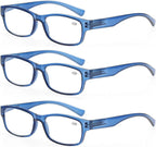 MODFANS Set of Reading Glasses 2.75 for Men Women Readers with Comfortable Spring Hinge Stylish Look with Pouch