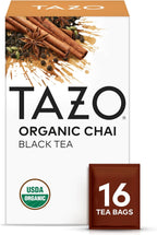 TAZO Organic Chai Black Tea Bags, Caffeinated tea, 16 Total Bags