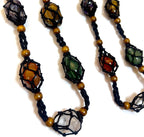 7 Chakra Crystal Healing Stone Set,Handmade Rope Adjustable Cord Cage with Real Natural Crystals,Spiritual Gift for Women, Yoga, Meditation (Small)