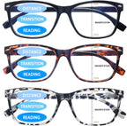 VIDEBLA 3 Pack Progressive Multifocus Reading Glasses for Women Men Blue Light Blocking Multifocus Spring Hinges Readers (3 Mix Color, 1.50, multiplier_x)
