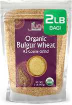 Organic Bulgur Wheat Coarse #3 2 LB - Non-GMO, Grown in USA, 100% Natural Wheat Berries, Resealable Bag by Jiva Organics