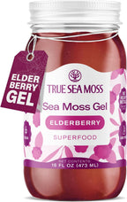 TrueSeaMoss Sea Moss Gel – Made in USA – Wildcrafted Seamoss, Fruits & Jarred Vegetables – Elderberry, Pack of 1 (Labels may Vary)