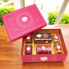 Ghasitaram Gifts Jaiccha Big Pink Hamper Box of Sweets / Bites, Namkeen and Dryfruit- Phb-2|Diwali,Holi,Rakhi,Valentine,Christmas,Birthday,Anniversary,Her,Him|