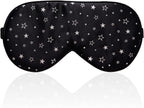 townssilk 100% silk sleep mask with adjustable strap,comfortable and super soft eye mask ultimate sleeping aid,blindford silver stars