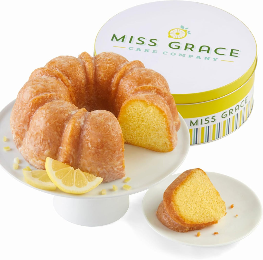 Cheryl's Cookies® Miss Grace Lemon Cake in Tin, Handmade with Freshly Squeezed Lemons, Lemon Glazed, Kosher, For Any Occasion, Birthday, Anniversaries, Congratulations, 12 Servings