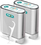 Dental Floss Picks Dispenser 2 Box-Professional Shred Resistant Flossers-176 Count LIAMOSS Superfine Toothpicks Sticks-Unique Sealed Storage-More Hygienic Floss Storage-Adults Best Dental Oral Care