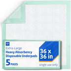 Medline Bed Pads Disposable Adult, Heavy Duty Chux Pads, 36x36, 5 Count, Incontinence Bed Pads for Adults, Chucks Underpads Extra Large, Disposable Bed Pads for Incontinence, Pee Pads