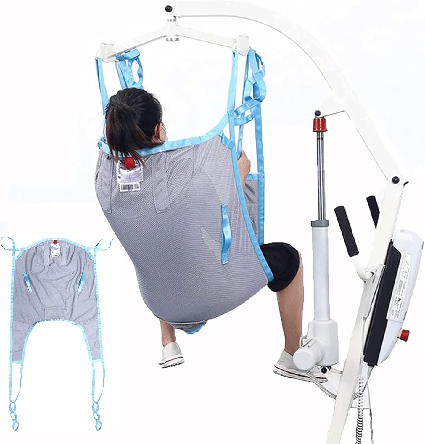 Transfer Nursing Sling Toileting Hoist Sling, Mesh Full Body Lift Sling Divided Leg Shower Sling Transfer Belt for Elderly Disabled