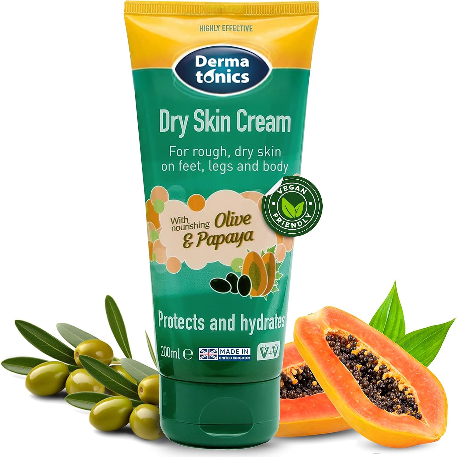 Dermatonics Dry Skin Cream for Cracked Heels, Hands & Feet | 10% Urea Intensive Care Solution, Softening Calloused, Rough & Damaged Skin - Absorbs Quickly | Hydrating Moisturizer - Daily Use | 200 ml