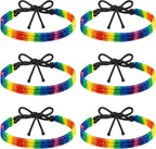 NEBURORA LGBT Pride Rainbow Bracelets For Bisexual Gay Lesbian Couples Handmade Braided Adjustable LGBTQ Bracelets Pride Month Friendship Bracelet Gifts for Men Women