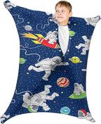 Space Astronaut Dynamic Movement Sensory Body Sock - Stretchable Sensory Sack - Help Kids Relax and Focus - Stress Relief Anxiety Autism ADHD Tactile Items for Therapeutic Play (Medium)