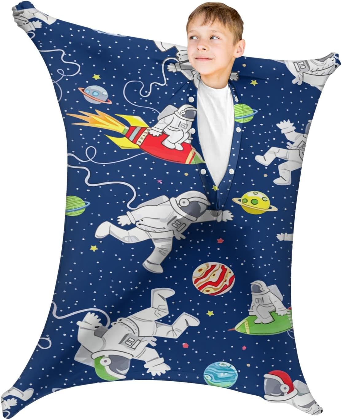 Space Astronaut Dynamic Movement Sensory Body Sock - Stretchable Sensory Sack - Help Kids Relax and Focus - Stress Relief Anxiety Autism ADHD Tactile Items for Therapeutic Play (Medium)