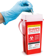 Sharps Container Small - Sharps Containers for Home Use and Labs - Portable Needle Disposal and Travel Size Biohazard Bin - 2 Quart (Pack of 1)