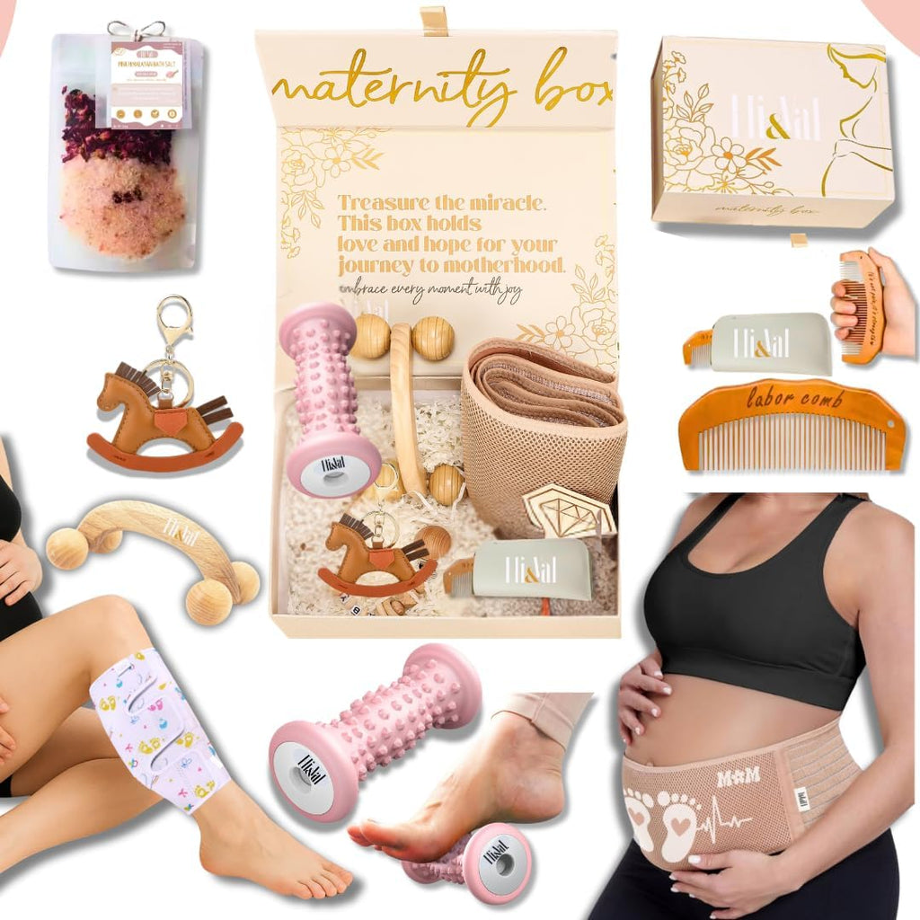 New Mom Pregnancy Care Package Basket – First Time Mom Essentials | Mom to Be & Expecting Mother Day Gifts | 1st 2nd 3rd Trimester Care Kit | Maternity Belly Support Belt
