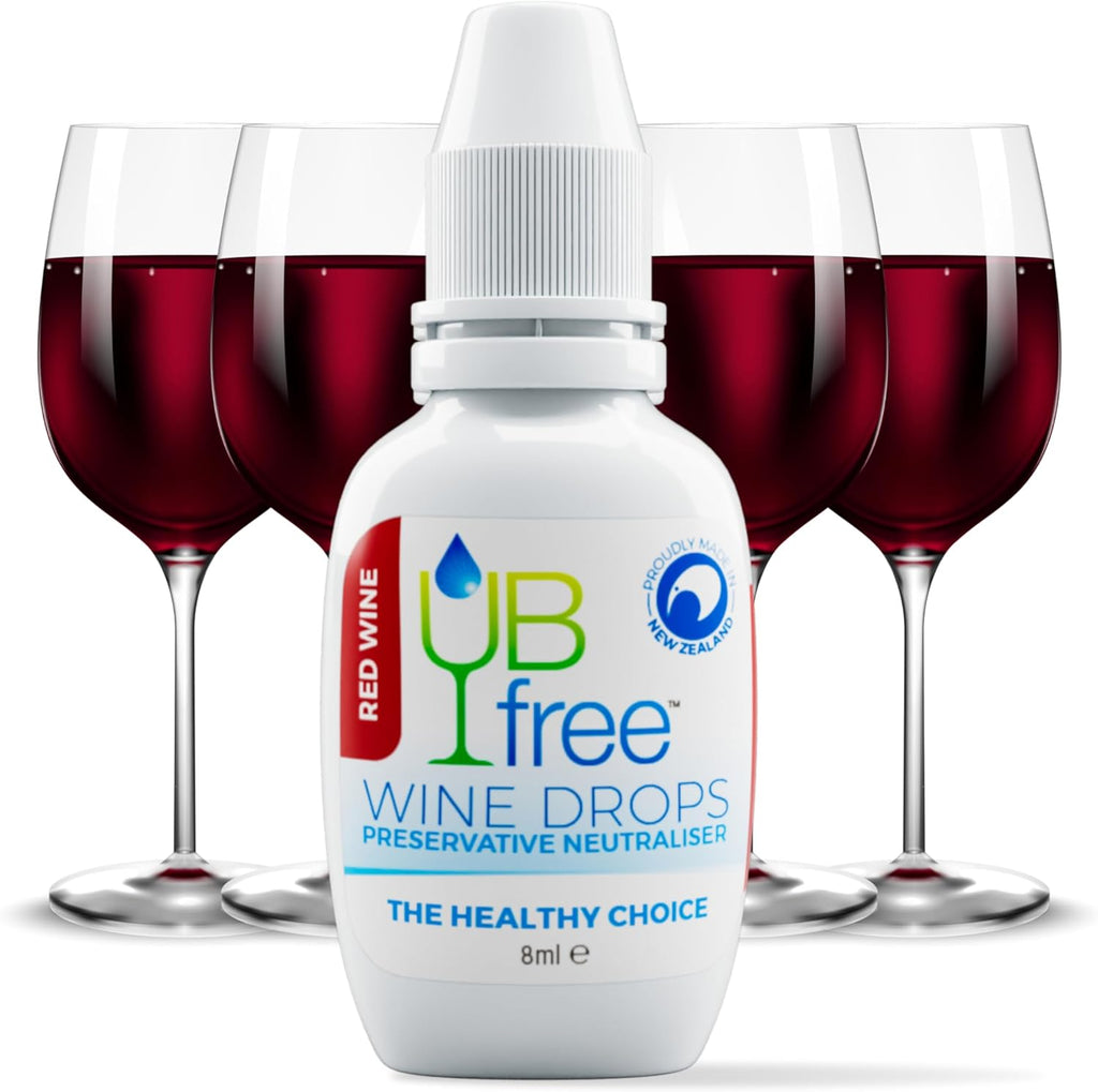 UBfree Wine Drops - Sulfite and Histamine Remover for Red Wine - 1 Pack - Made in New Zealand - Natural, Odorless, Tasteless, Reduces Headaches and Allergies - Portable