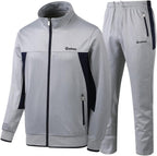 Men's Casual Tracksuit Long Sleeve Sweatsuit Athletic Set Full Zip Running Jogging Sports Jacket and Pants