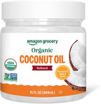 Amazon Grocery, Organic Refined Coconut Oil, 15 Fl Oz