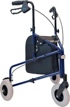 Freedom Lightweight Retractable 3 Wheel Walker with Balloon Tires, Rollator Walker for Seniors with Height Adjustable Handles with Loop Locking Brakes (Midnight Blue)