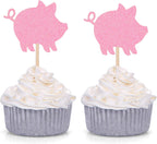 24 CT Pink Pig Cupcake Toppers Birthday Baby Shower Party Picks