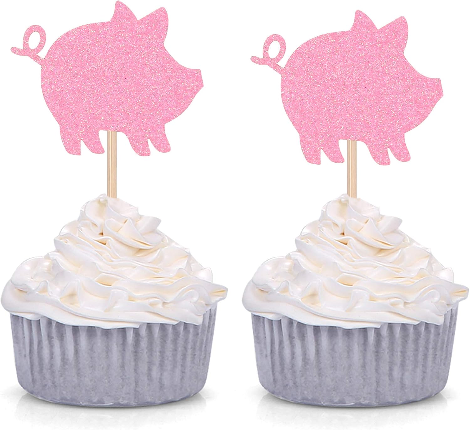 24 CT Pink Pig Cupcake Toppers Birthday Baby Shower Party Picks