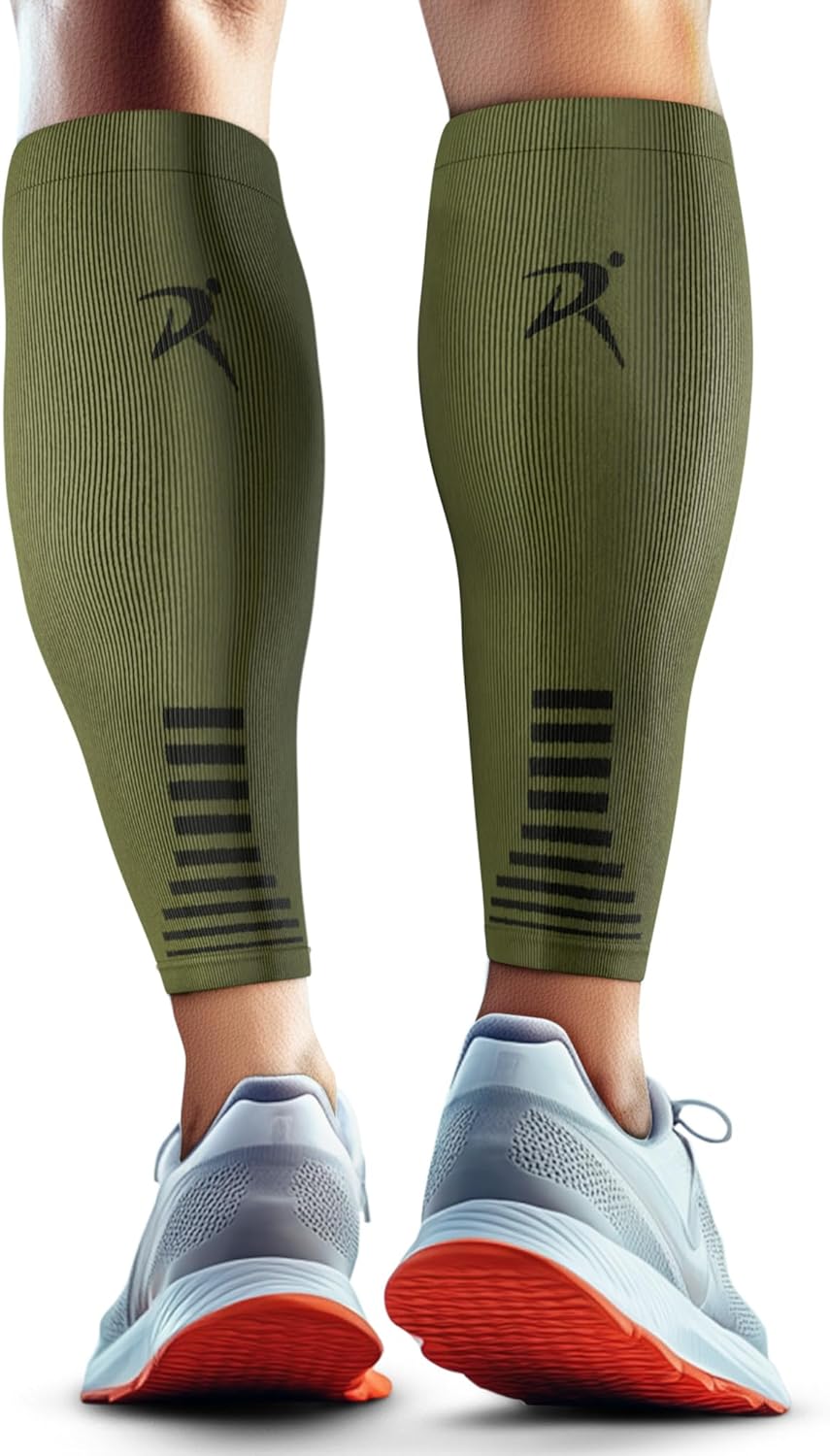 Rymora Calf Compression Sleeves Men Women - Leg Compression Sleeve Footless Socks - Shin Splint Relief Fitness Running