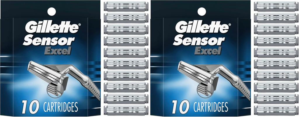 Gillette Sensor Excel Men's Razor Blade Refills, 10 Count (Pack of 2)