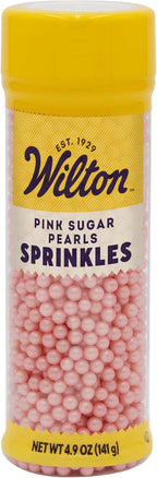 Wilton Pink Sugar Pearls, 5 oz.