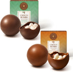 Luxurious Treats Hot Chocolate Bombs | 2 Pack Hot Cocoa Ball | Holiday Christmas Gift Set with Peppermint and Caramel Flavored Bombs | Individually Wrapped Gourmet Chocolate Balls