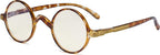 Eyekepper Round Blue Light Filter Glasses Women Men - Blocking UV Ray Anti Screen Glare Computer Readers - Transparent/Tortoise +1.50