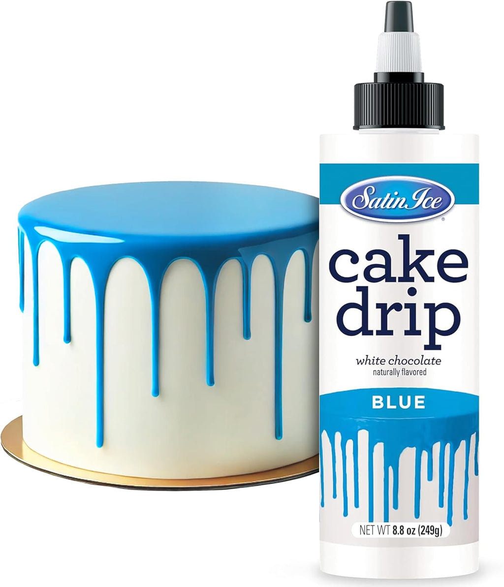 Satin Ice Cake Drip, Blue, 8.8 Ounce