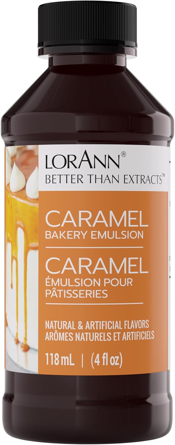 Lorann Oils Caramel Bakery Emulsion: Rich Caramel, Perfect for Boosting Sweet Caramel Notes in Cakes, Cookies & Desserts, Gluten-Free, Keto-Friendly, Caramel Extract Substitute Essential