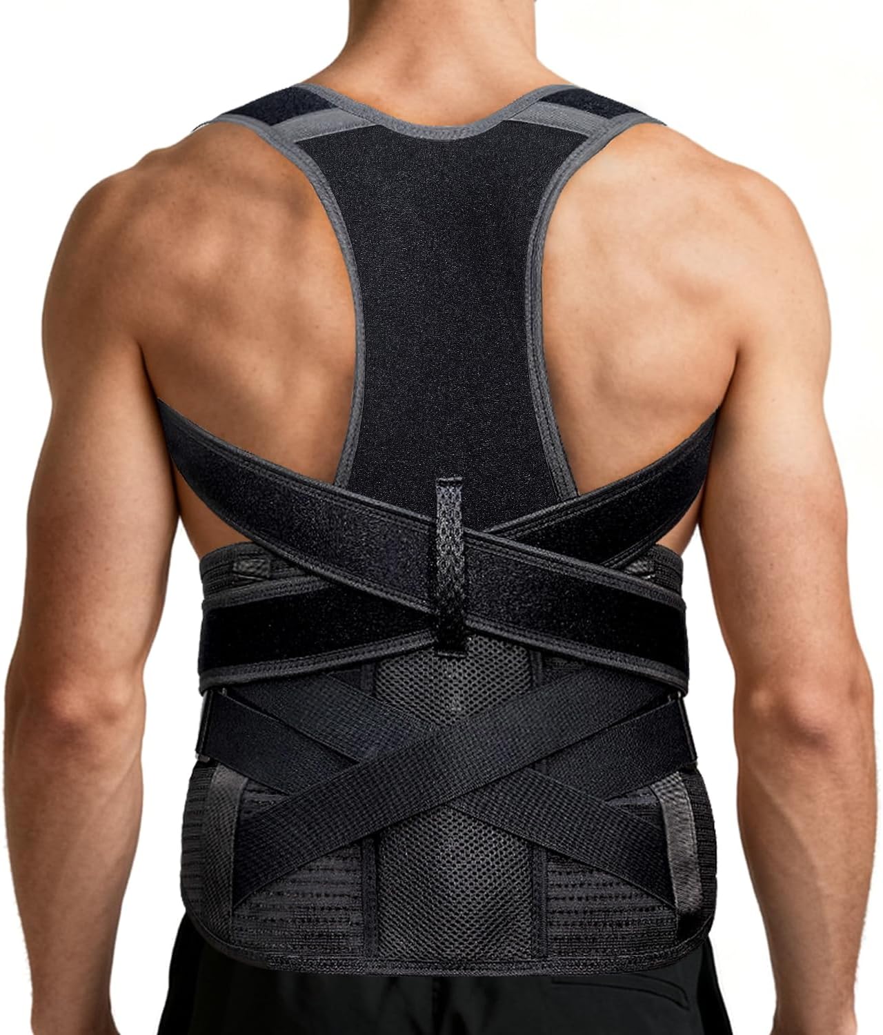 Upgraded Posture Corrector for Women & Men, Back Brace for Upper/Lower Back Pain, Herniated Disc, Sciatica,Adjustable Support & Bionic Panel XL (38"-42")