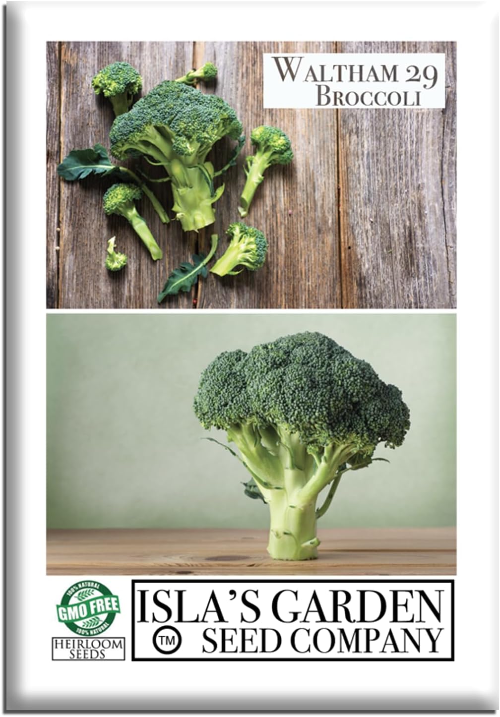 Waltham 29 Broccoli Seeds (Brassica oleracea) – 300+ Heirloom Non-GMO Seeds by Isla’s Garden Seeds, Classic Cool-Season Variety, Large Central Heads with Side Shoots, Productive Backyard Harvest Crop
