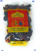 Asian Kitchen Kashmiri Chilli Whole, Low Heat Indian Chilli 3.5oz (100g) ~ All Natural | Vegan | Gluten Friendly | NON-GMO | Indian Origin