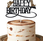 Cowboy Happy Birthday Cake Topper Western Boy Party Decoration Wild West Theme Supplies Hat Boot Brown